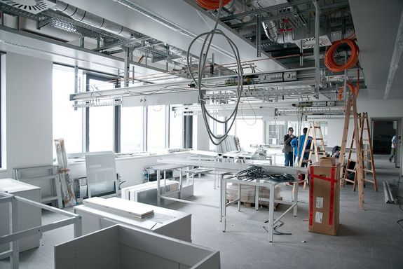 Construction site during the renovation of a laboratory