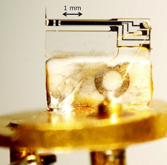 Sensor im Inneren des Kraftmikroskops Sensor im Inneren des Kraftmikroskops
