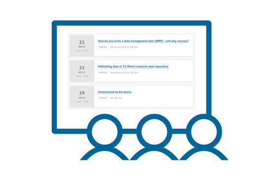Screenshot of our event calendar for the winter semester 2023/2024 included in our icon for workshops