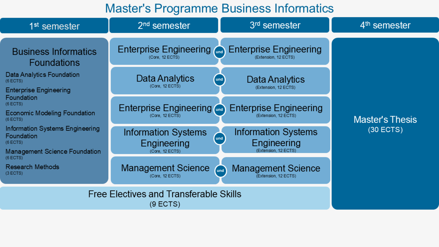 Grafische Darstellung des Curriculums Business Informatics