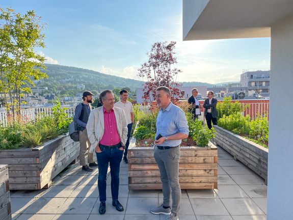 Terrace with participants