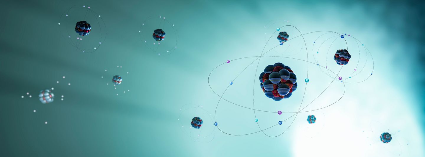 3D illustration of an atom