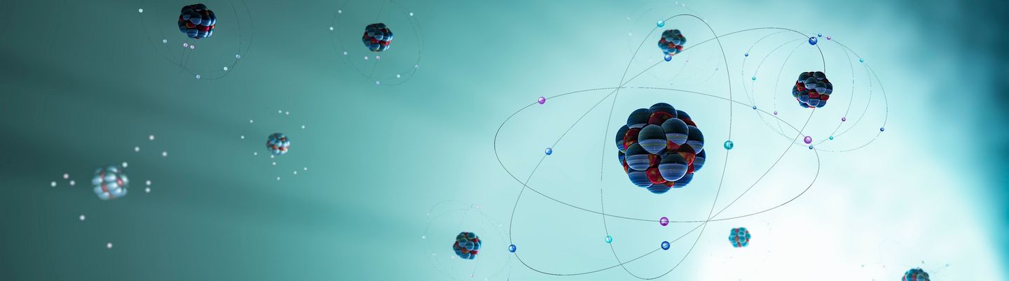  3D illustration of an atom 