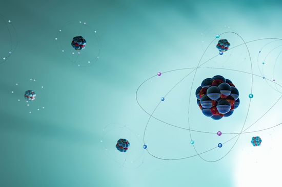  3D illustration of an atom 