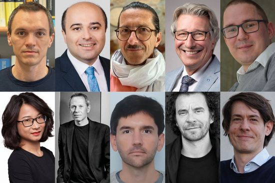 Oben: Hannes Mikula, Fazel Ansari, Harald Stühlinger, Kurt Matyas und Thomas Pohl (von links) Unten: Jiehua Chen, Dietmar Feichtinger, Amalio Fernandez-Pacheco Chicon, Juri Troy und Tim Langen (von links)