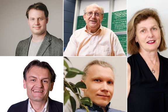 Porträtcollage mit fünf Personen