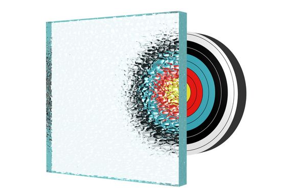 Zielscheibe hinter aufgerautem Glas