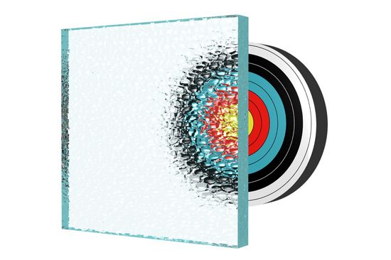 Target behind a bathroom window