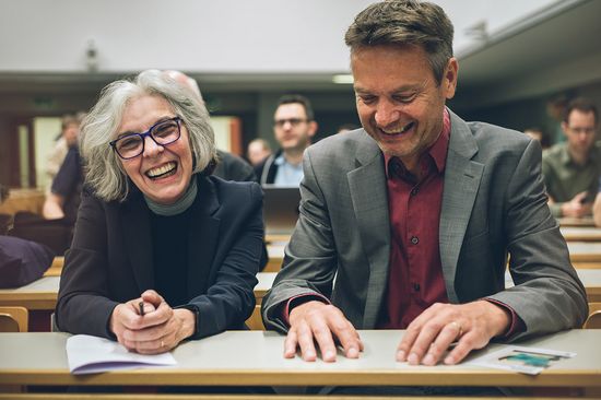 Vor der Gödel Lecture: Vortragende Carla P. Gomes und Stefan Szeider (VCLA)