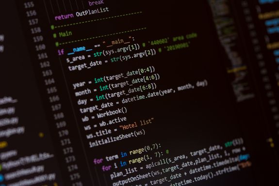 Foto eines Bildschirms mit Python-Befehlen