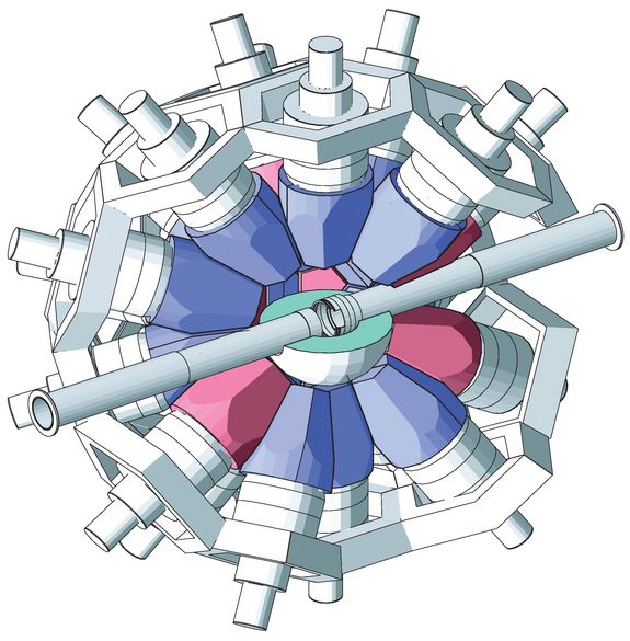 Schema des Aufbaus des Total Absorption Calorimeters (TAC)