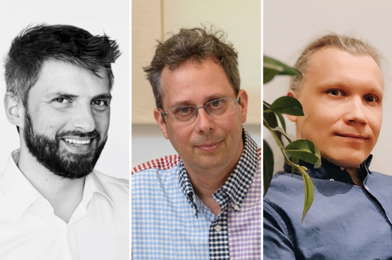 Porträtfotos Ivica Brnić (in schwarz-weiß), Ulf Leonhardt und Matti Tedre (von links nach rechts).