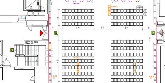 Kuppelsaal CAD Plan Kino mit Catering
