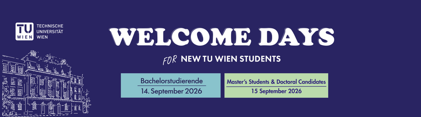 Logo für Welcome Days mit Datum und Uhrzeit 