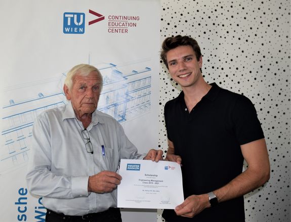 Prof. Kopacek (academic program director) and Niklas Fip