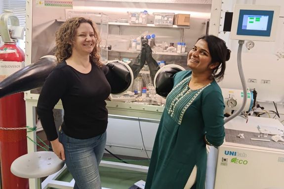 two people in the lab