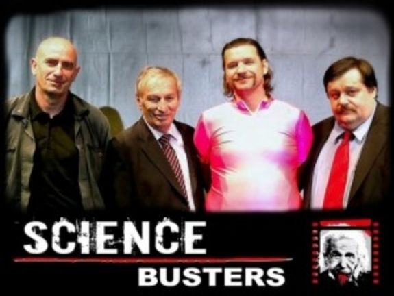 Die kandidierenden Science Busters (v. l.n.r.): Christian Gallei, Heinz Oberhummer, Martin Puntigam und Werner Gruber Copyright: Abdula
