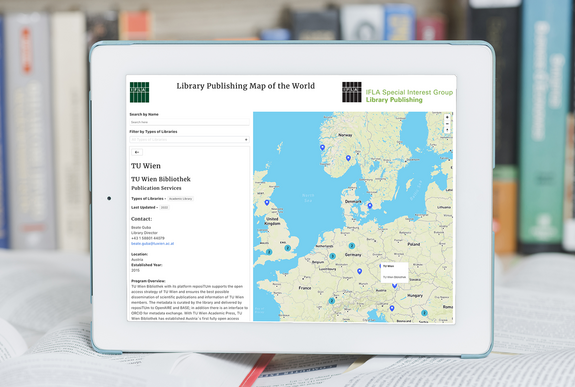 Bildschirm mit IFLA Library Publishing Map of the World
