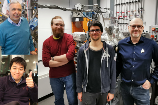 Montage aus einem Gruppenfoto und zwei zusätzlich angefügten Einzelportraits.