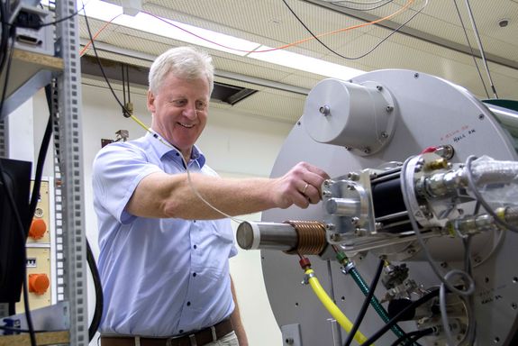 Prof. Ernst Bauer in the lab