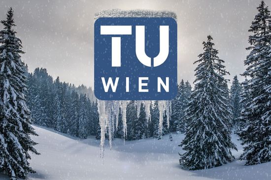 TU Wien Logo im Schnee