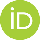 Orcid icon: white lettering "iD" in green circle