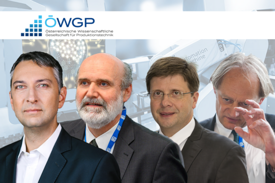 10 Jahre ÖWGP: Sebastian Schlund, Friedrich Bleicher, Franz Haas, Alois Ferscha