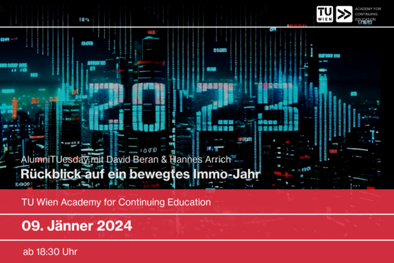 Ankündigungsseite: ppt-Seite in 2/3 Schwarz und 1/3 rot horizontal geteilt. Titel und Datum der Veranstaltung werden gezeigt.