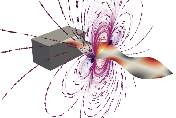 Computergraphik mit Strömungslinien
