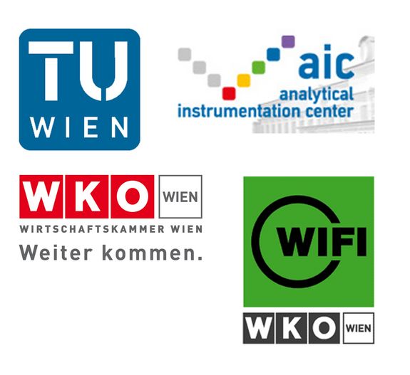 Logos TU Wien, aic, WKO, WIFI