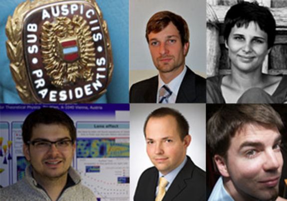 v.l.n.r.: Goldener Ehrenring der Republik, Christoph Schmidl, Cornelia Deiss, Florian Libisch, Reinhard Kutzelnigg, Stefan Rank