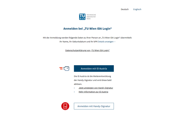 Screenshot ID Austria Login