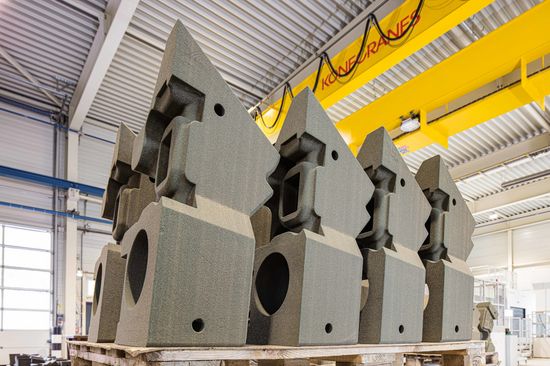 Große Gussformen, mit 3D-Sanddurckverfahren gefertigt