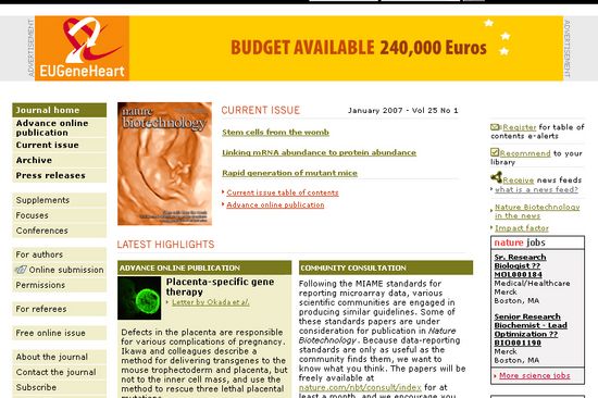 Screenshot http://www.nature.com/nbt