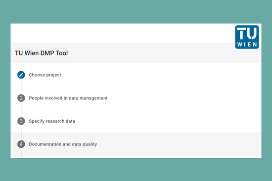 Schreenshot, der die ersten 4 Schritte im DMP Tool zeigt.