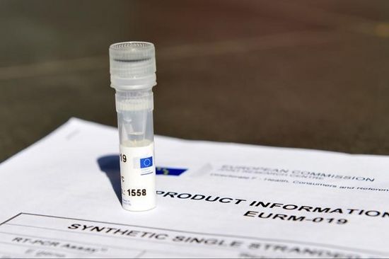 A vessel with a sample