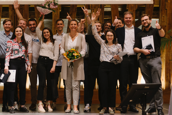 Gruppenfoto auf der Bühne 