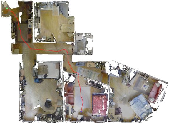 Blick auf das rekonstruierte 3D Modell einer Wohnung mit 100m2.