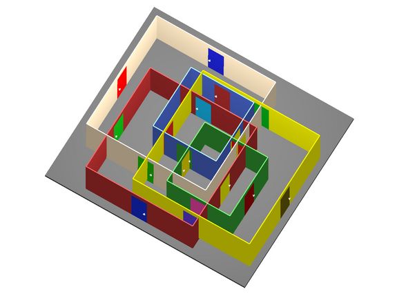 Die verschiedenen Räume in der virtuellen Welt überlappen sich und liegen in Wirklichkeit alle im selben Bereich.