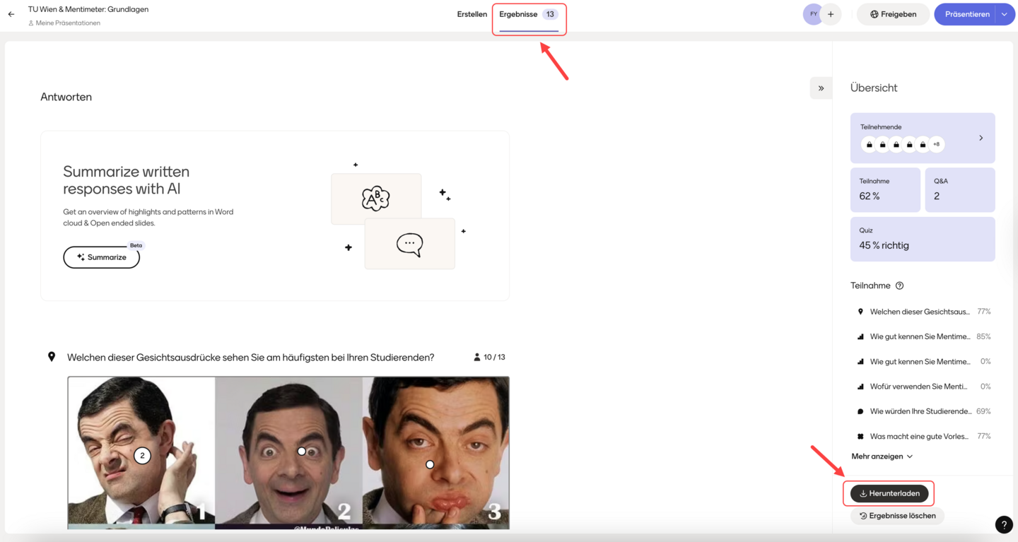 Abstimmungsergebnisse abrufen Variante 1