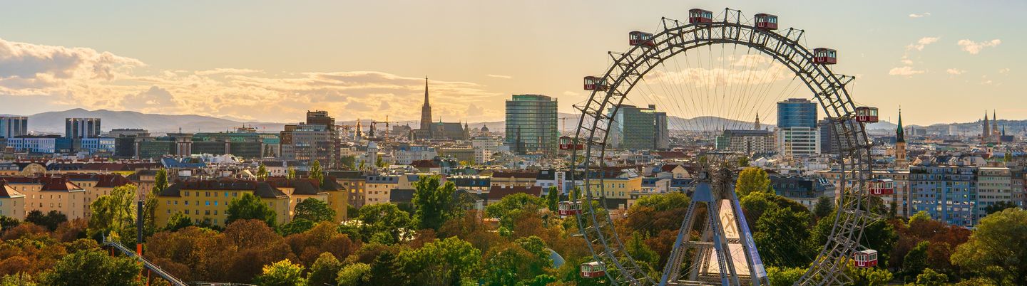 Bird's eye view of Vienna with Prater