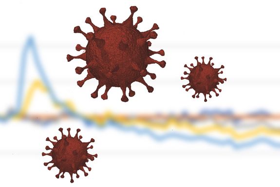 Titelbild: Grafik mit Coronaviren