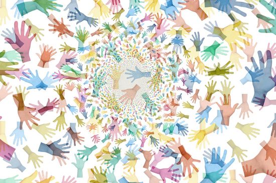 Hands as symbols of community