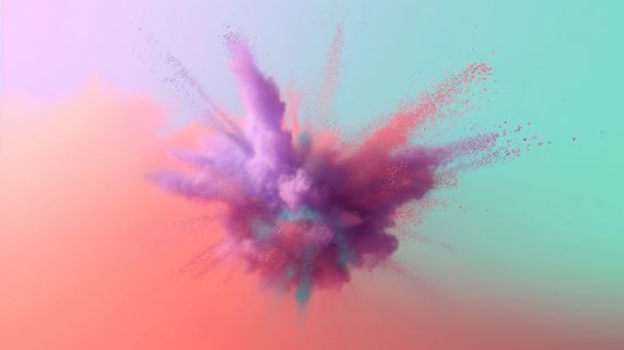 Eine Farbexplosion auf buntem Hintergrund