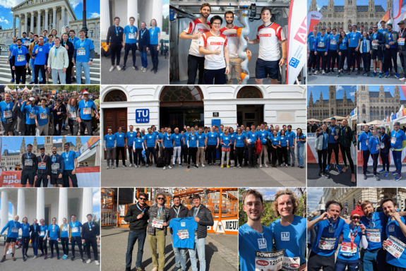 Collage mit Marathonteilnehmer_innen der TUW