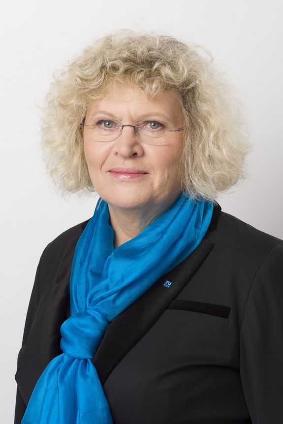 Sabine Seidler Portrait photo of headmistress on the white background