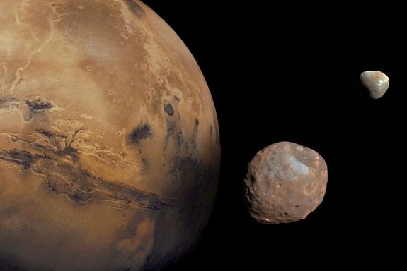 Der Mars mit seinen zwei Monden