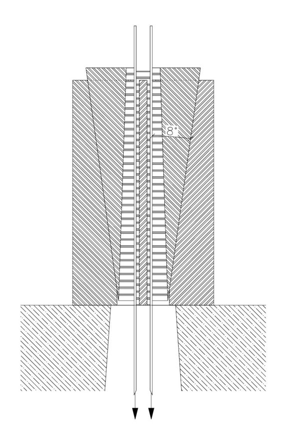 Abb. 3: Mit Epoxidharz ausgegossener Keil.