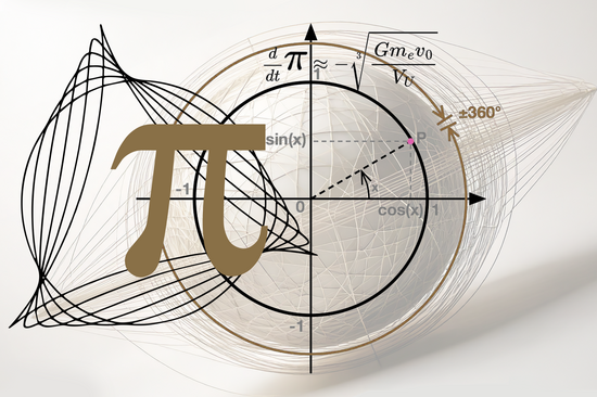 Die Zahl Pi und ein Diagramm eines Einheitskreises