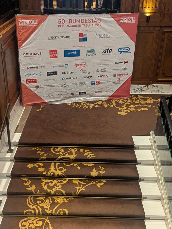 Staircase leading to the event room at the Park Hyatt